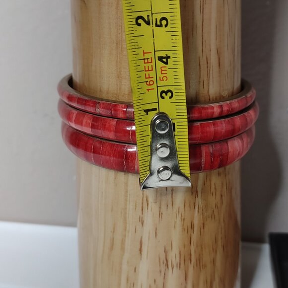 Set Of 3 Vintage 8 Inch Red Bangles - Picture 9 of 9